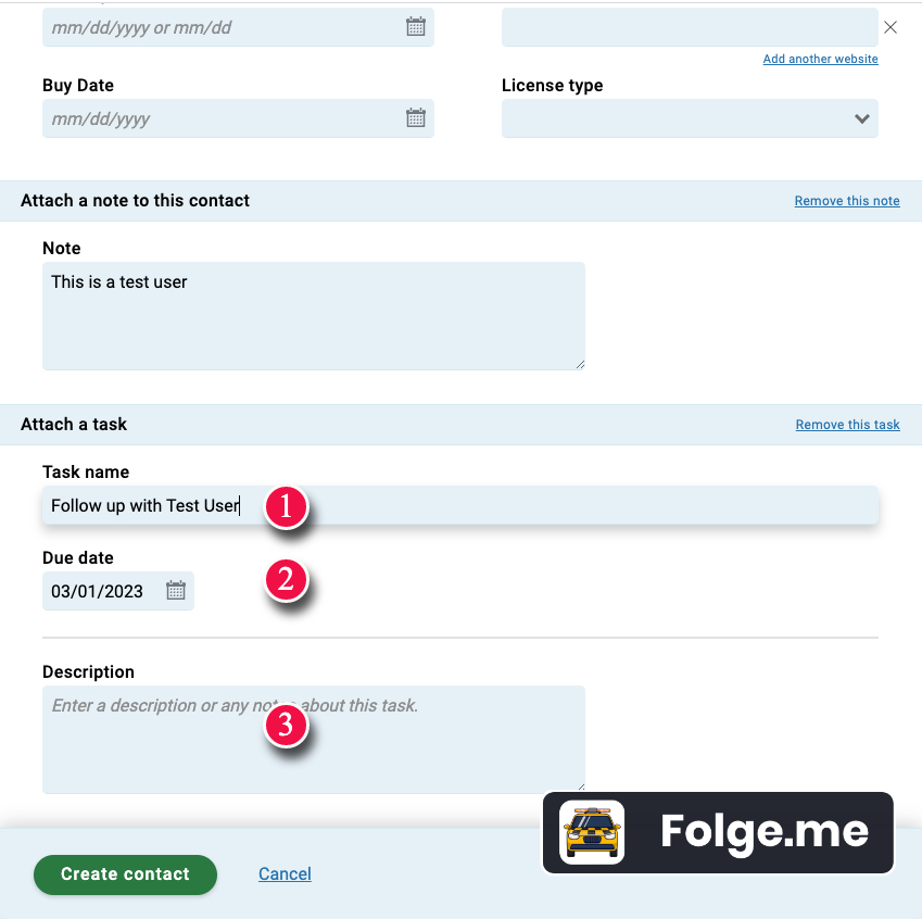 Add Task details